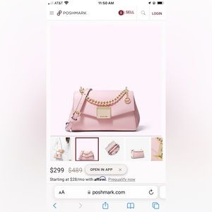 Michael Kors light pink cross body with gold chains!